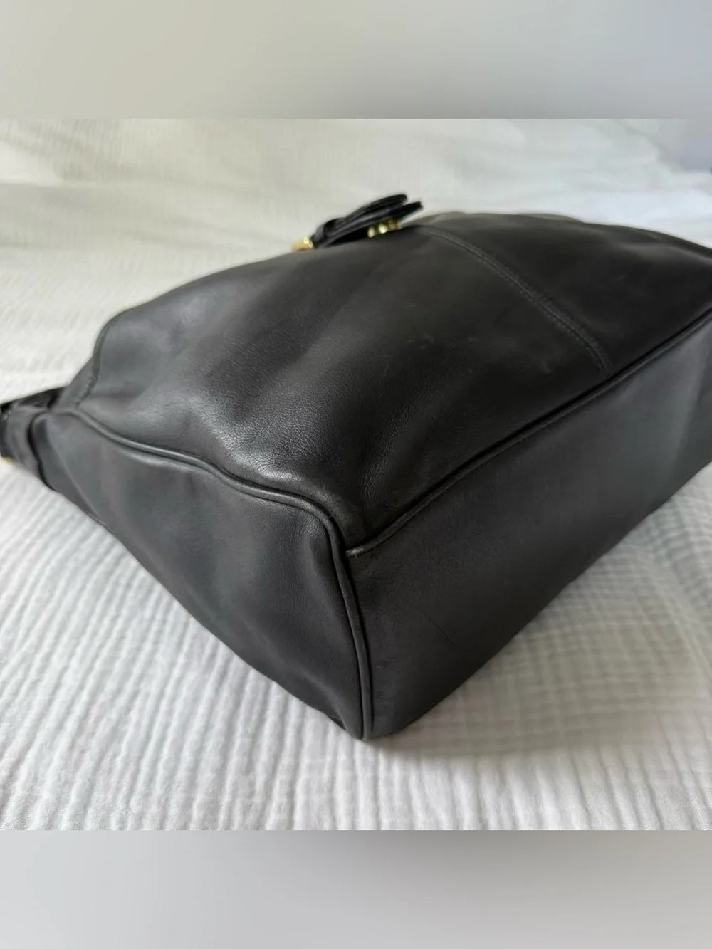 Vintage 1991 Coach Studio XL 125 Black Glove Tanned Leather Shoulder Bag USA